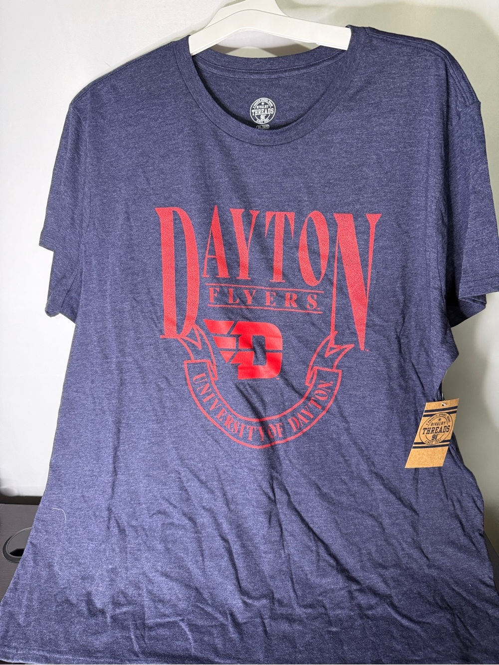 Rivalry Threads Navy Blue Dayton Flyers Graphic Tee with Red Logo